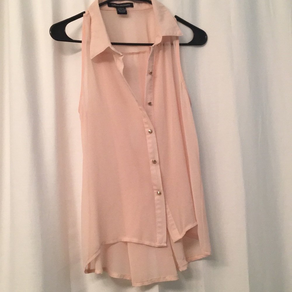 Sheer, lightweight light pink top